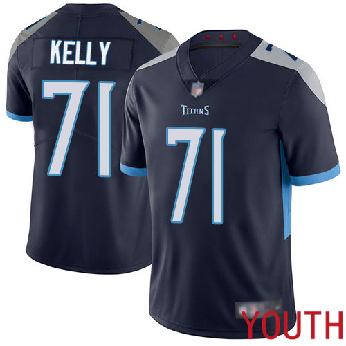 Tennessee Titans Limited Navy Blue Youth Dennis Kelly Home Jersey NFL Football 71 Vapor Untouchable